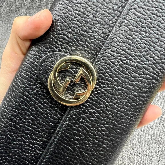 100% Authentic Gucci Soho Interlocking Leather Wallet - Picture 3 of 16